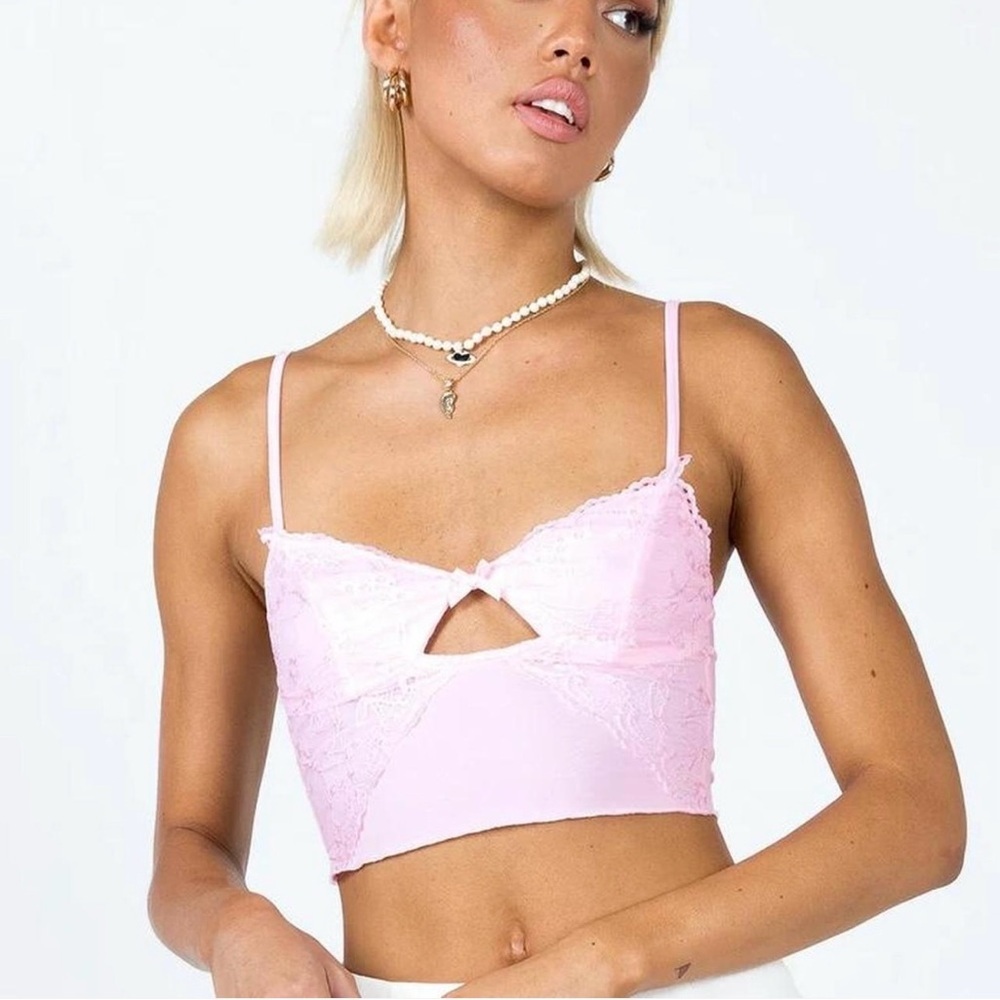 Princess Polly Killian Crop Top Pink Size 6
